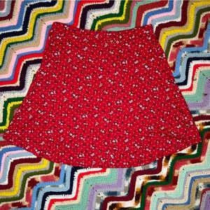 PrettyLittleThing Red Floral Skirt